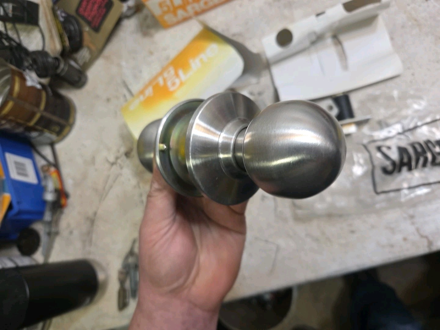 Sargent 5 Line Bored Cylindrical, Door Knob Handle (Stainless) Nos Passage