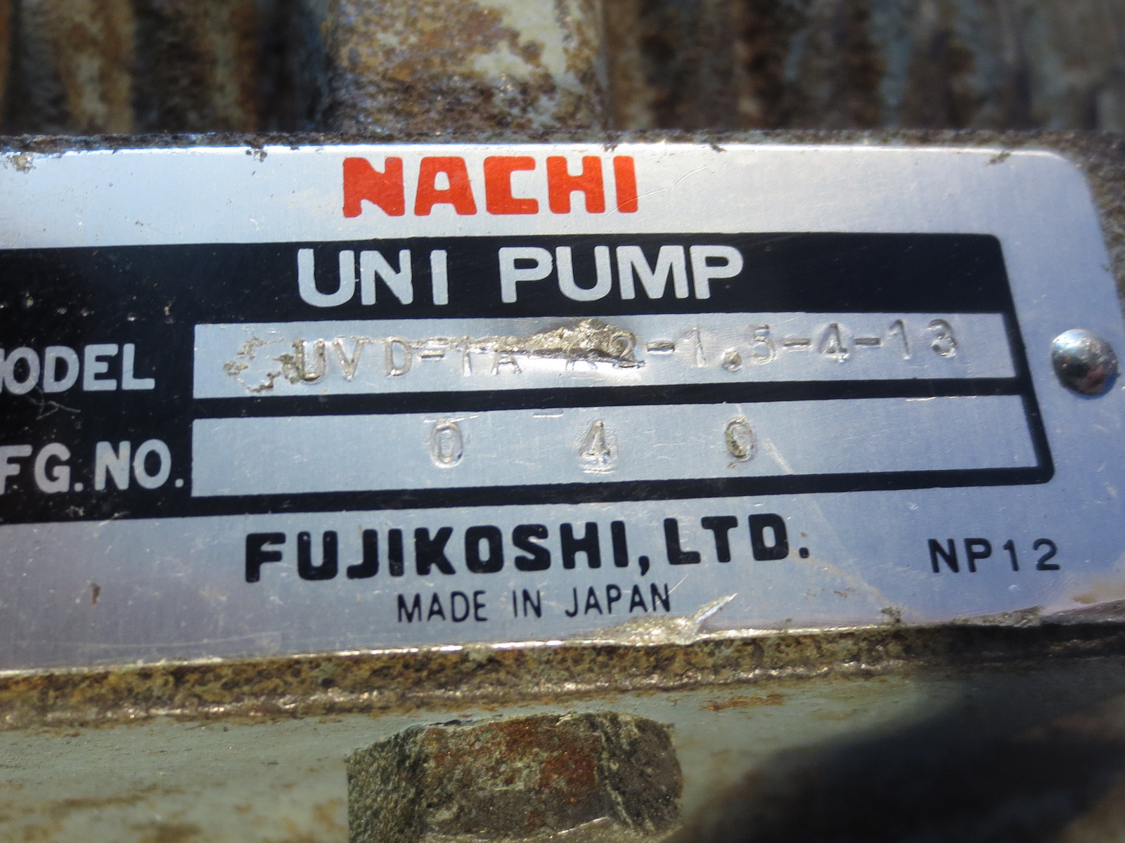 MEIDEN SHA OIL MOTOR LTF70-NR NACHI PUMP VDR-1B-1A2-11 UVD-1A-A2-1.5-4-13 EACH 1
