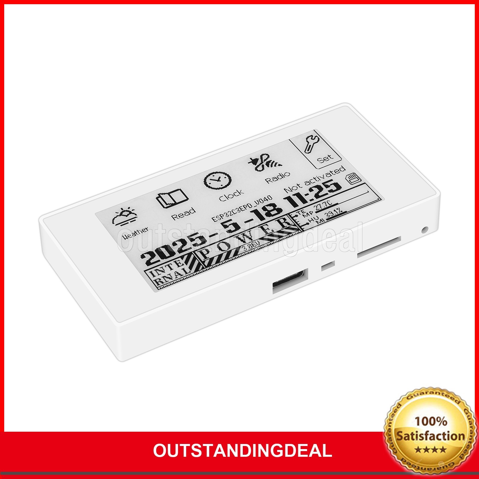 HAMGEEK RW01 Mini E-Ink Reader E-Book Reader for Weather Clock Image Alarm ot25