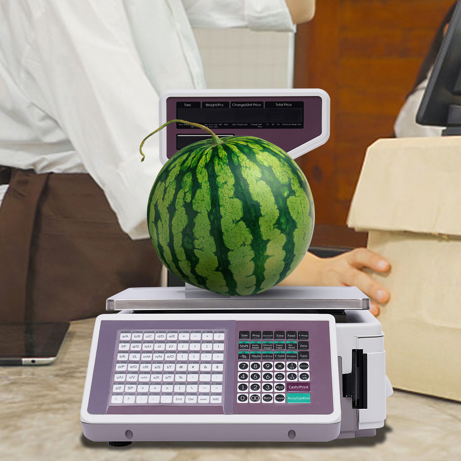 Commercial Digital Price Computing Scale with Thermal Label Printer Supermarket