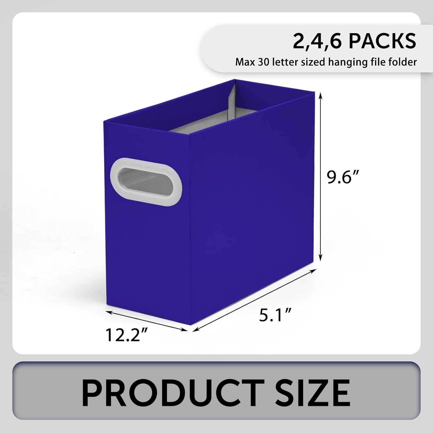 Elegant Hanging File Organizer for Letter-Sized Documents – 2 Deep Blue Packs