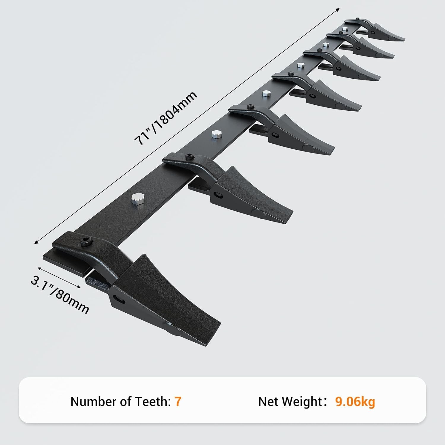 48″/59″/72″ Bucket Tooth Bar Fork Attachment Teeth for Tractor Bucket Skidsteer