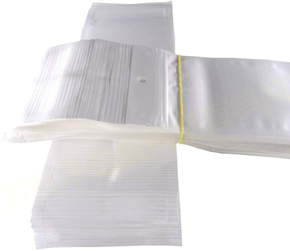 Retail White / Clear Plastic Zippered Plastic Bags with Hang Hole Pouches