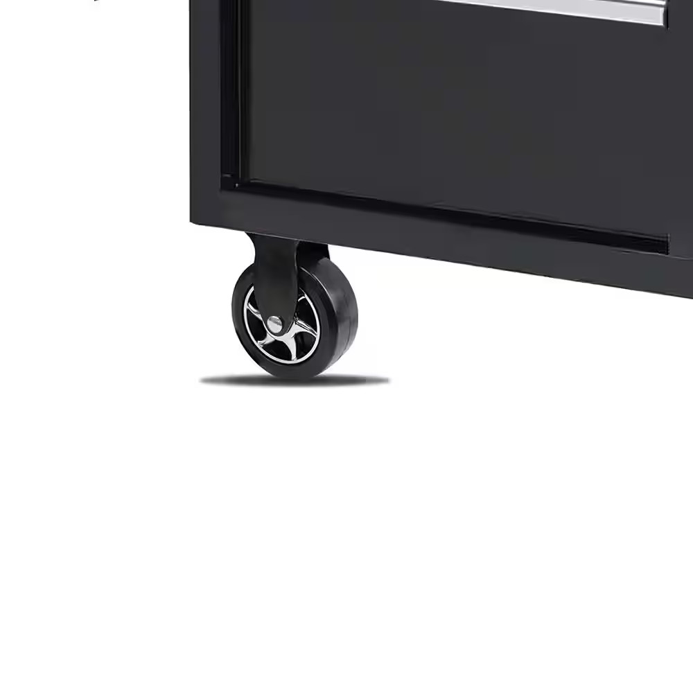 5 In. Black Tool Chest Caster Set 2 Rigid and 2 Swivel with Brake with 1300 Lbs.