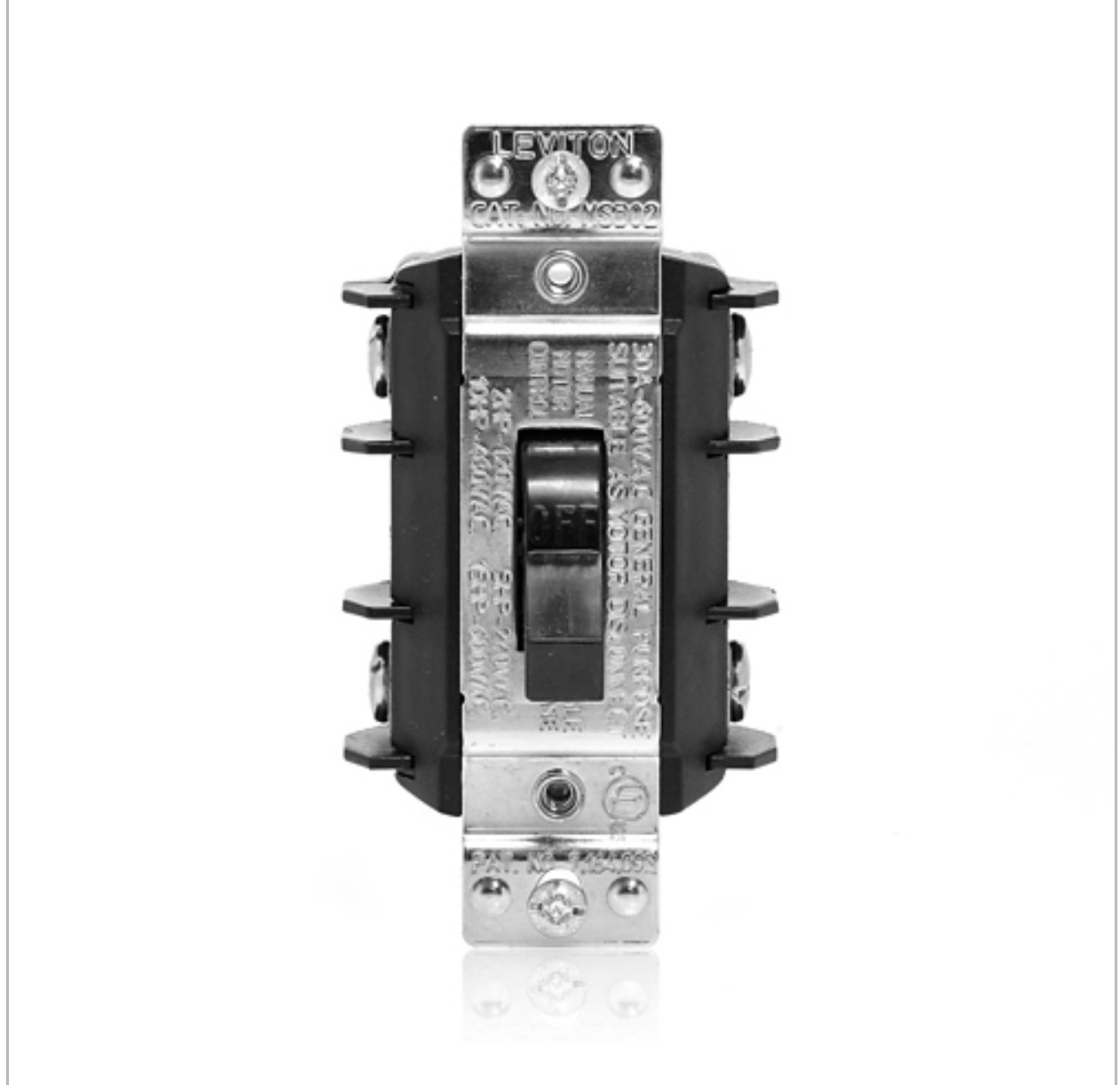 Leviton MS302-DS 30A 600V Double-Pole Single Phase AC Motor Starter 879J78 Black