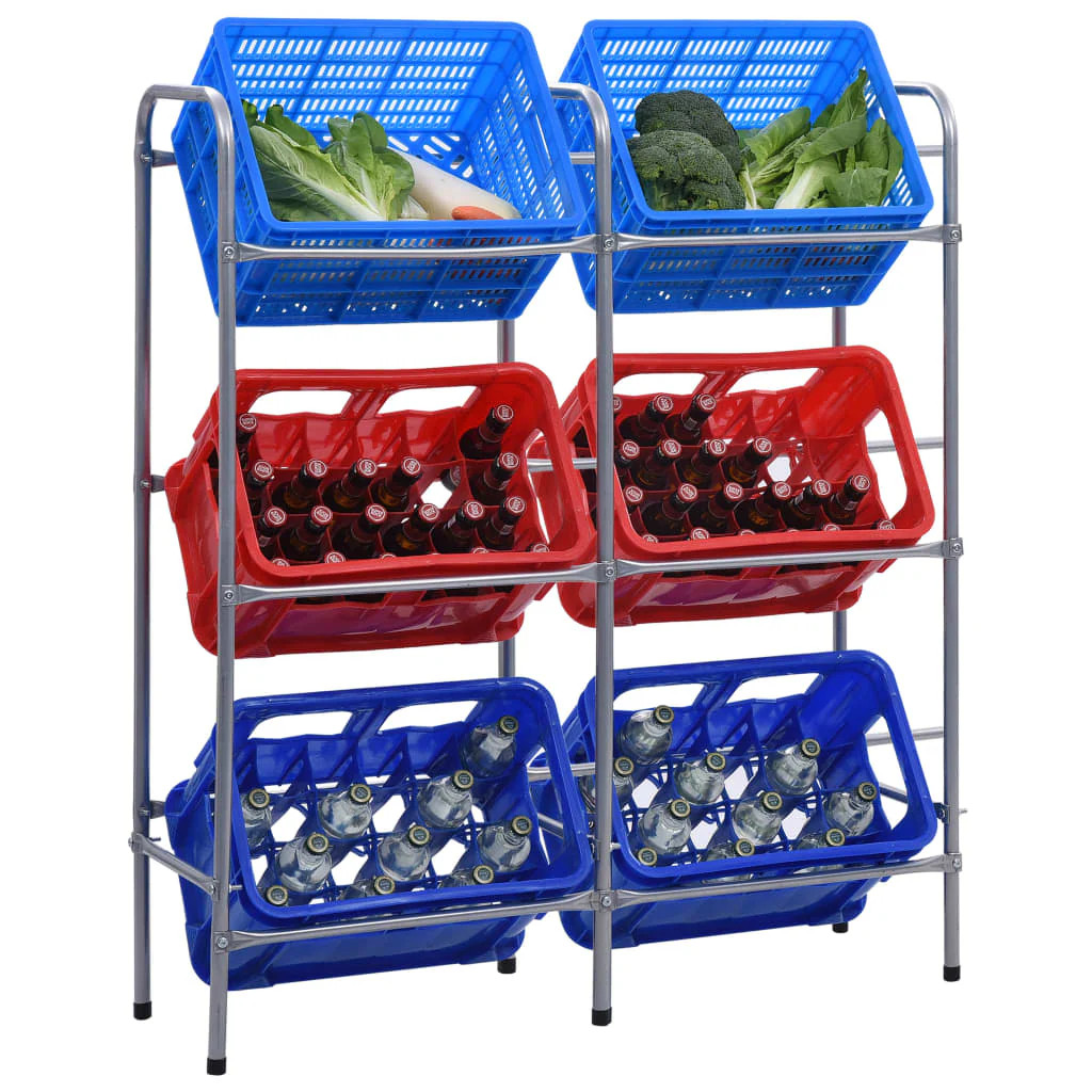 Storage for 6 boxes 96x33x116 cm steel silver
