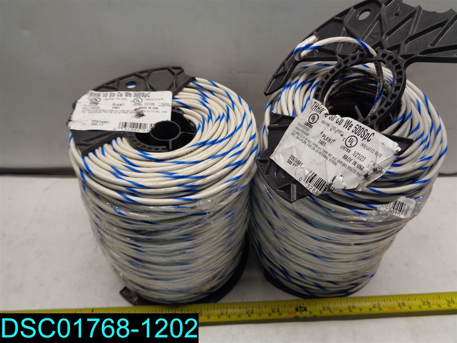 QTY=2: 2 THHN 10 STR CU WE 500SPC WHITE AND BLUE