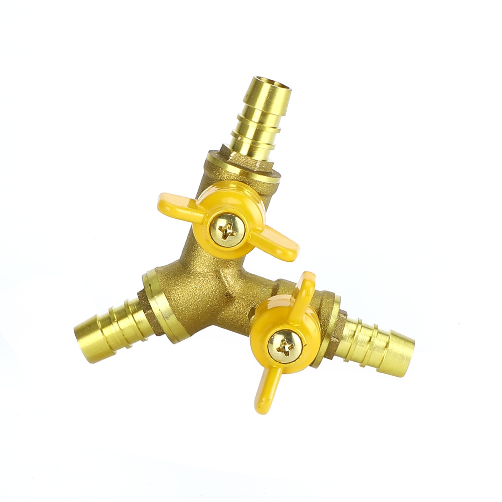 3/8″ Hose Barb Ball Valve Y Shaped 3 Way Connector Barb Brass Fitting OD 11mm US