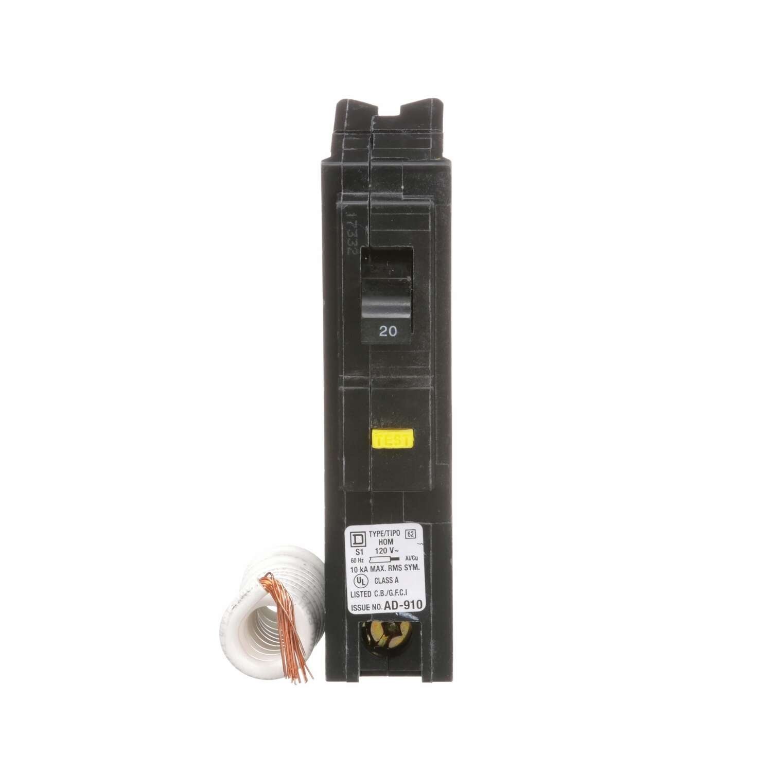New Circuit Breaker Square D Homeline HOM120GFI HOM120GFIC 20 Amp 1 Pole