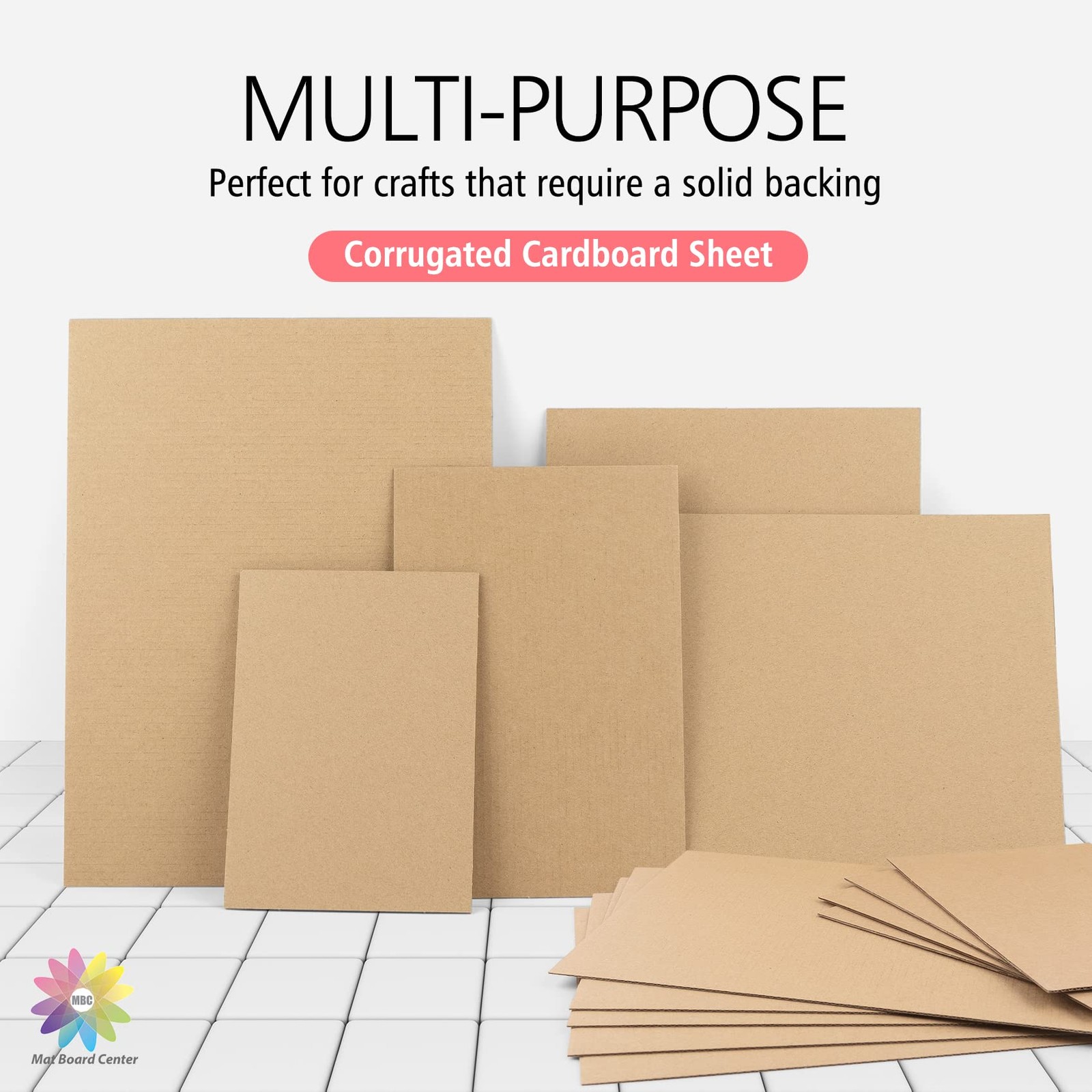 Mat Board Center, 50 Corrugated Cardboard Sheets 8×10 Inches Flat Card Board …