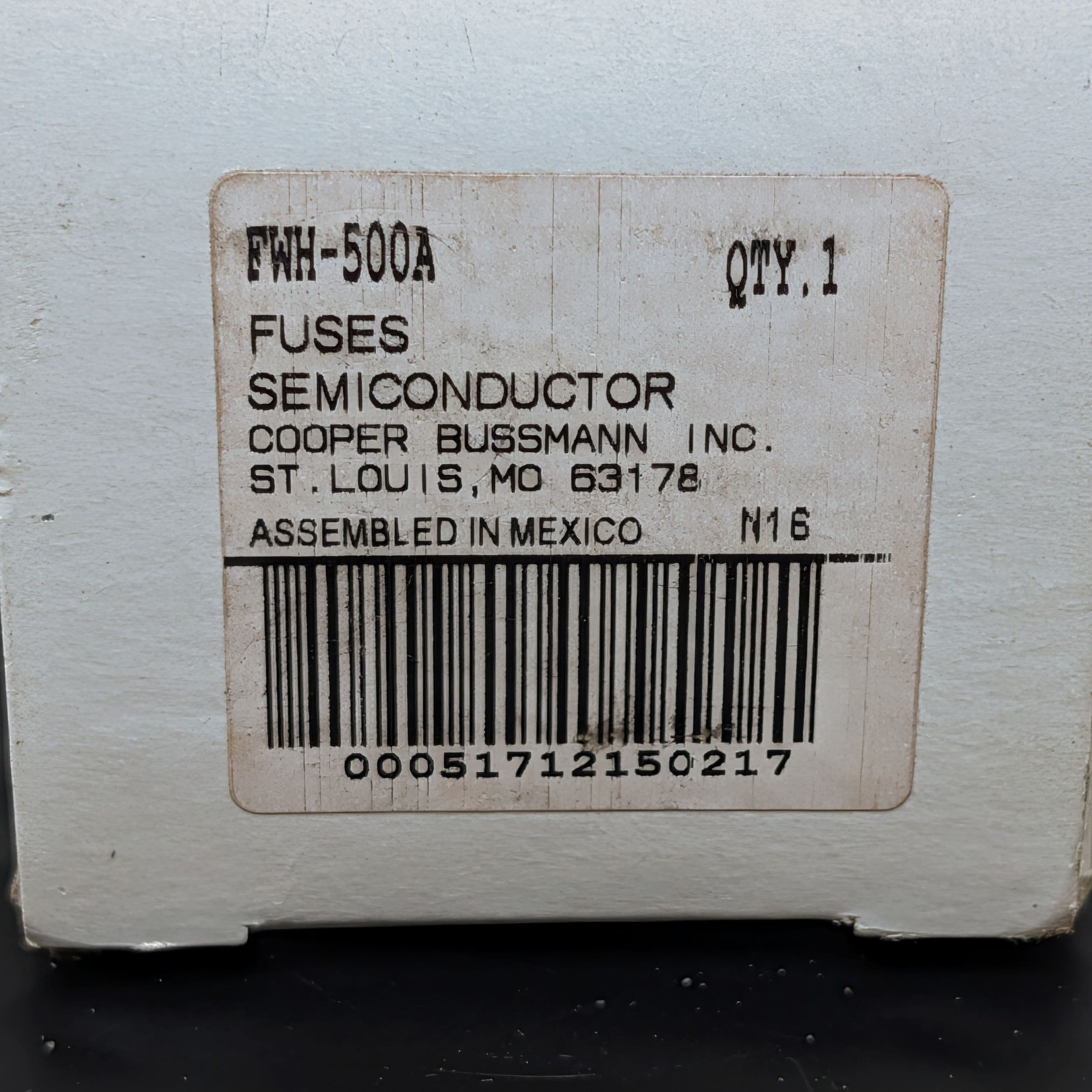 Cooper Bussmann FWH-500A Semiconductor Fuse 500A 500V AC/DC aR UR CSA ⚡