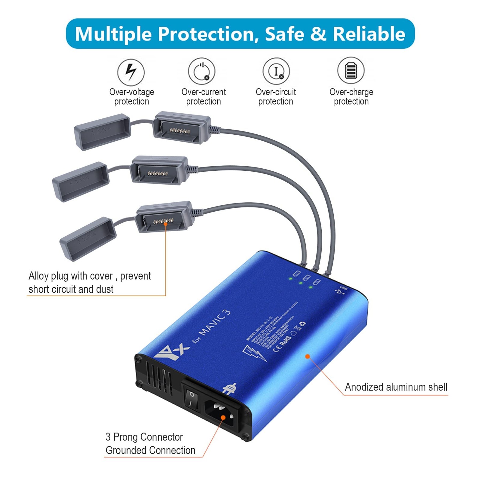 Hanatora Parallel Charger For Dji Mavic 3/Cine/Classic/Pro/Enterprise