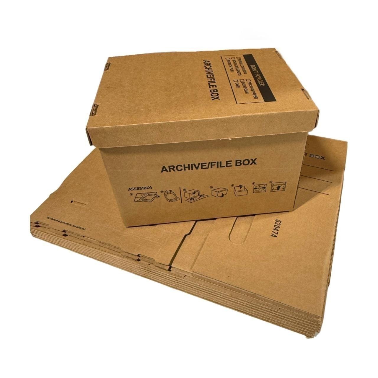 50 – Pack 15x12x10 Small Standard File Storage Moving Box with Lid Letter…