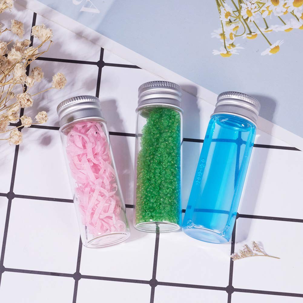 20 PCS 15ml Clear Glass Bottles Candy Bottle with Aluminium Screw Cap…