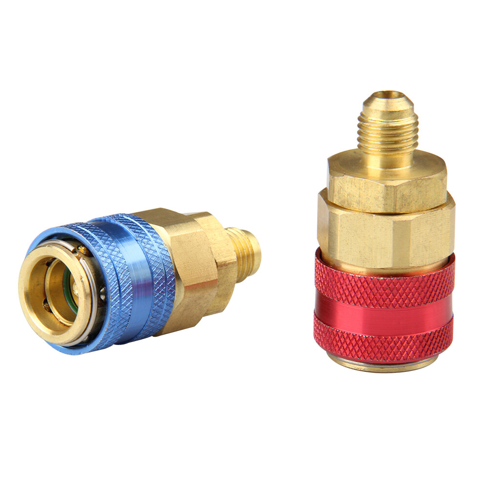 2X NEW Quick Connector Adapter Coupler Auto AC Manifold Gauge Low & High HVAC US