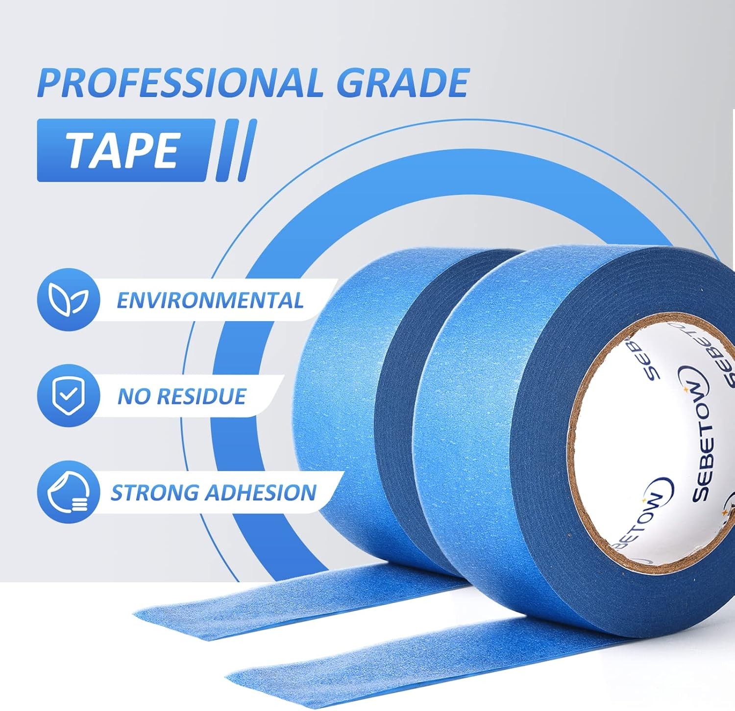 10 Pieces Painter’s Tape 2inch Masking Tape 55Yard Multi Surface Wall Paint Blue