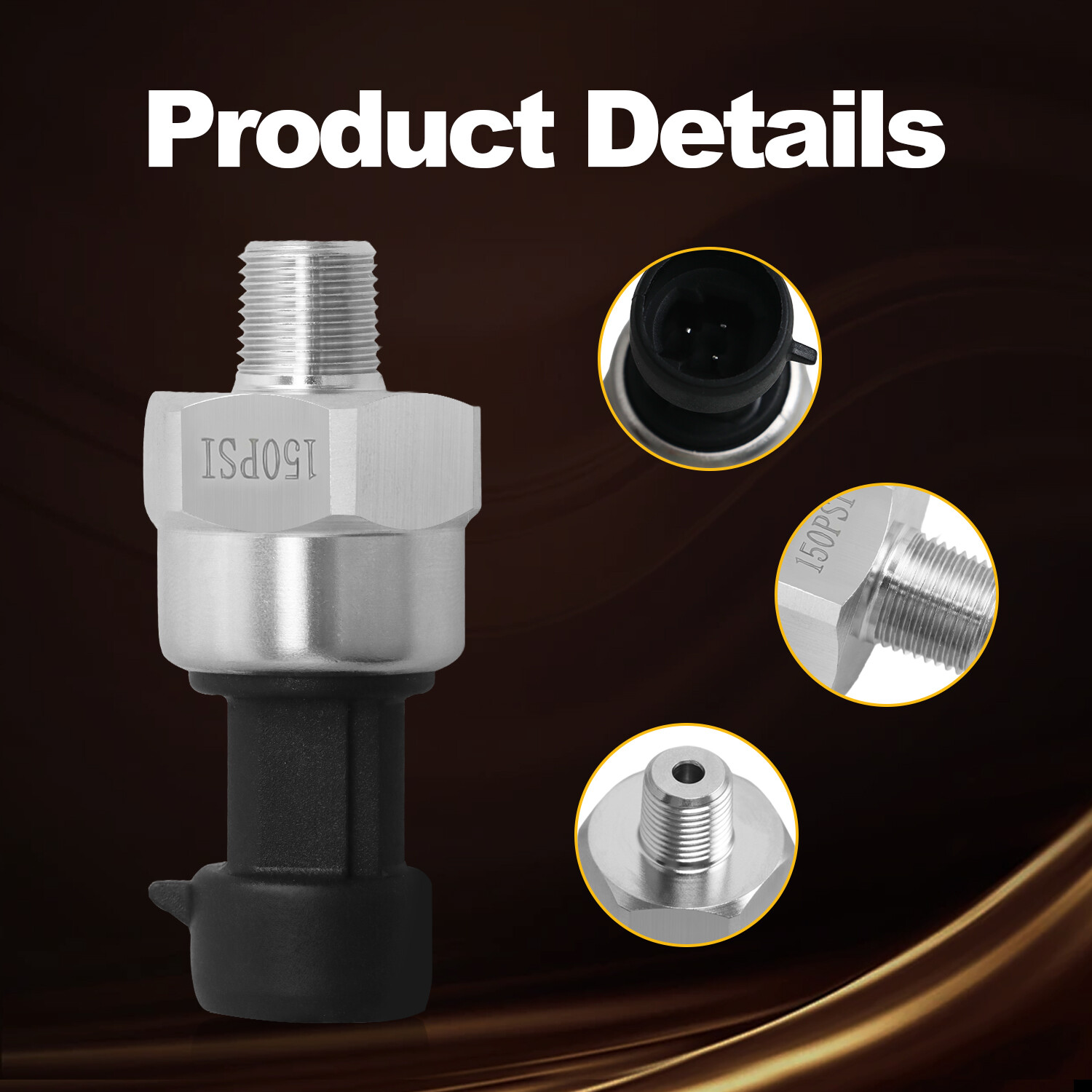 150 PSI Stainless Steel Thread Pressure Transmitter Sensor for Gas Oil