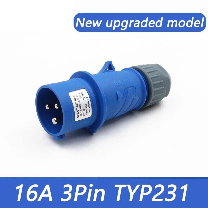 RED INDUSTRIAL PLUGS & SOCKETS 3 PHASE 3P+N+E IP44 MALE/FEMALE 16A 3 PIN