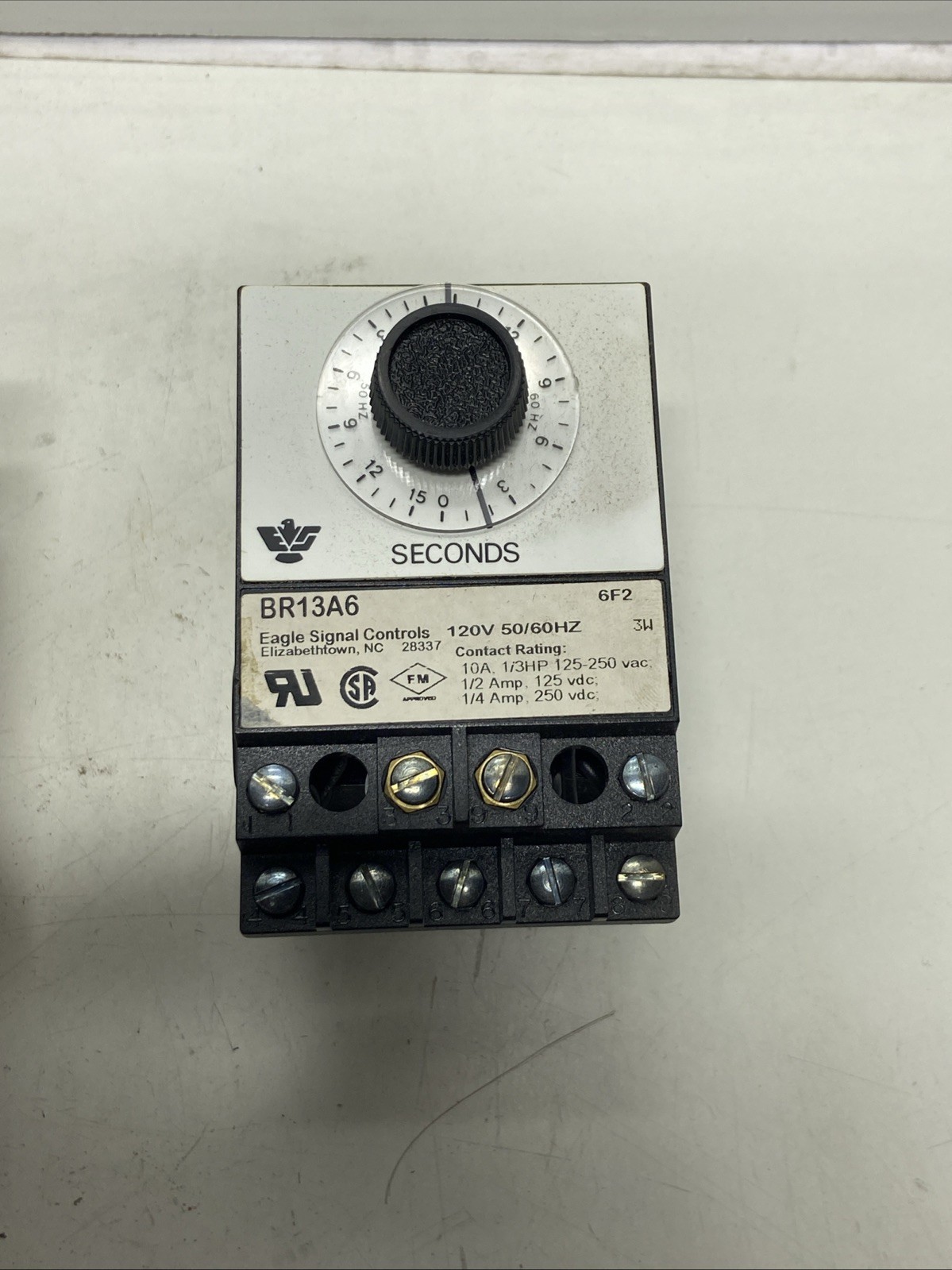 Eagle Signal Controls BR13A6 Time Delay Relay 0-15 Seconds 10A 1/3HP 125-250VAC