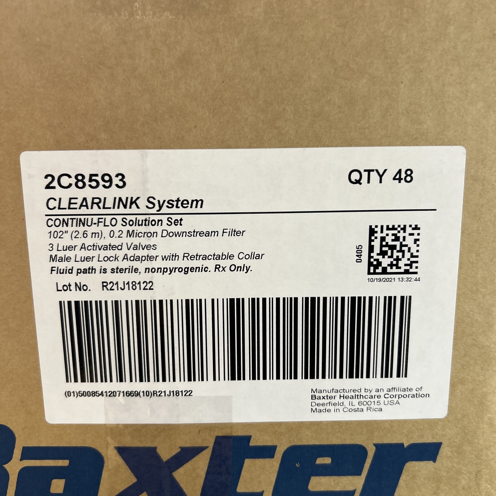Baxter 2C8593 Continu-Flo Solution Set Clearlink System – 48/Case