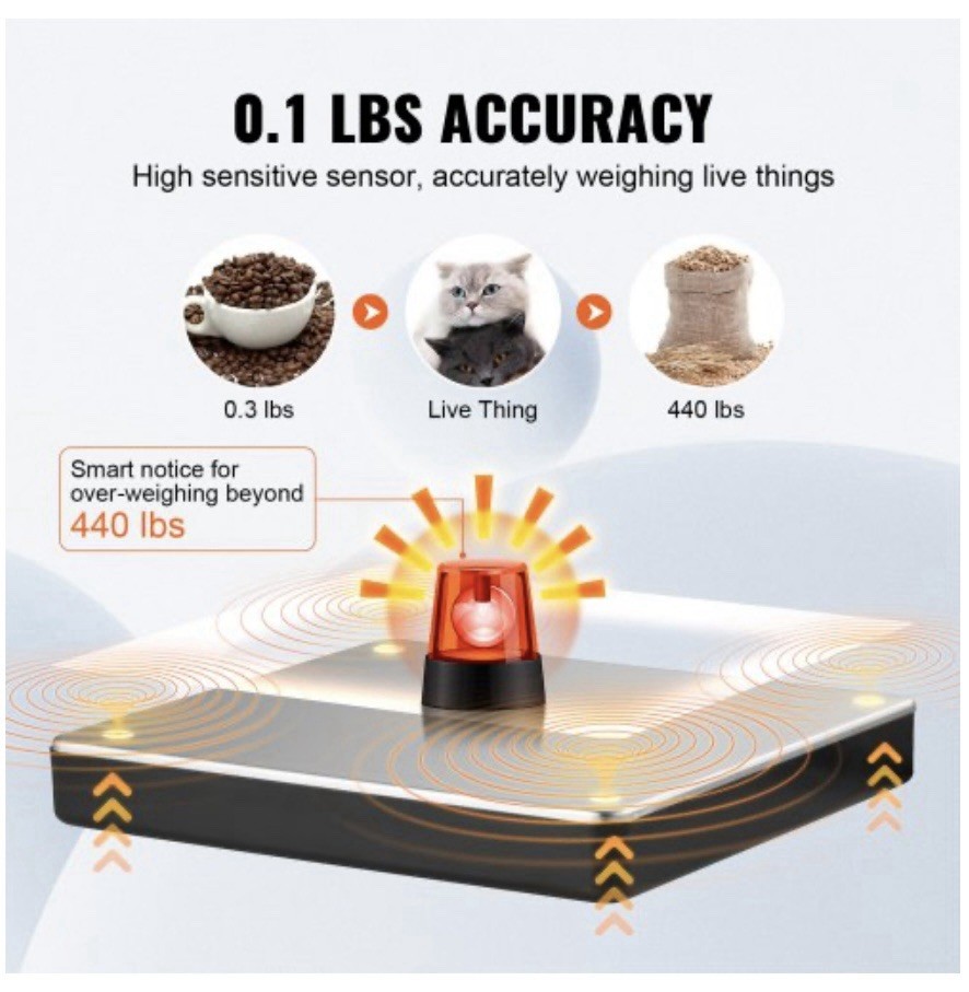 VEVOR 440 lbs x 1.7 oz Shipping Scale Digital Postal Scale AC/DC Package LCD