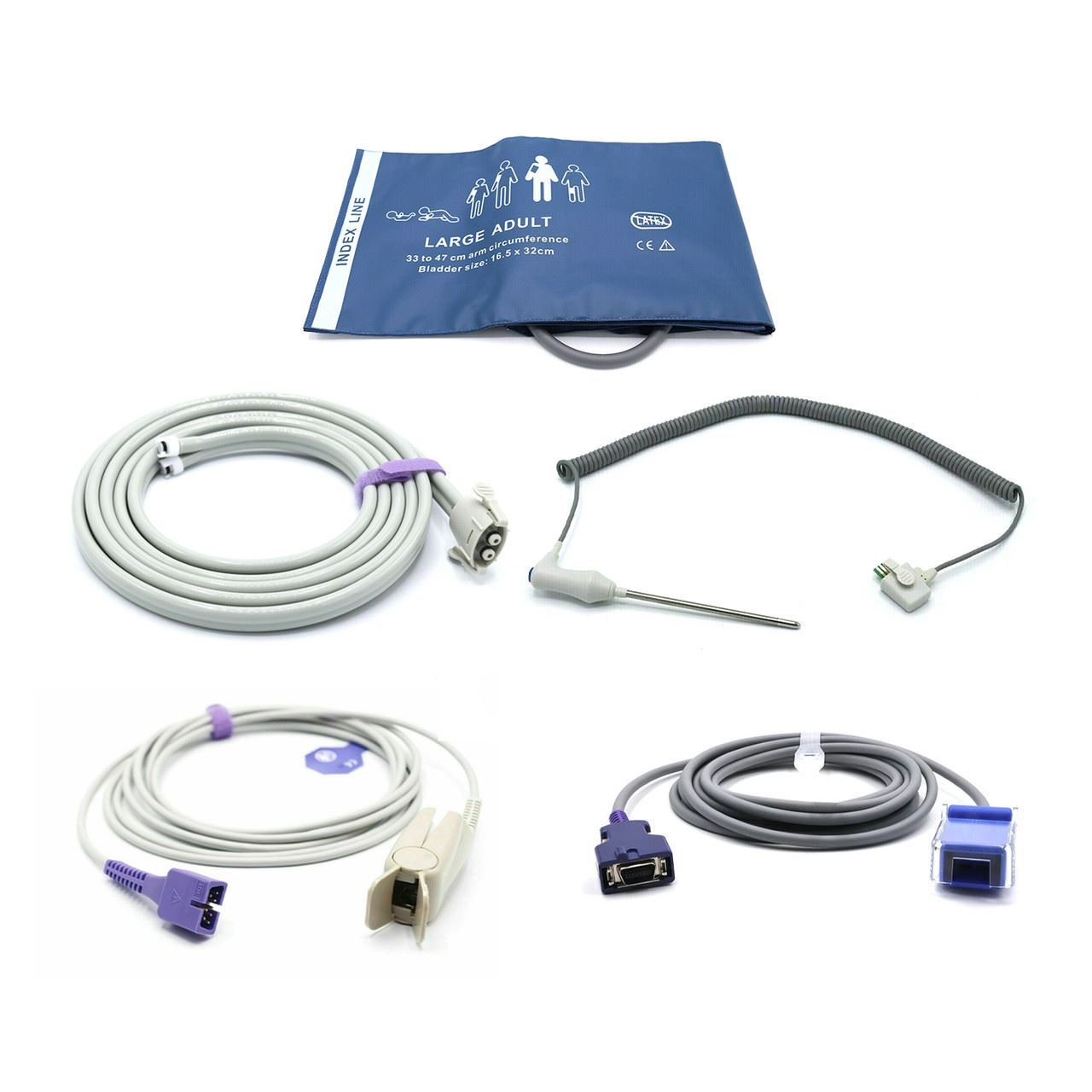 Welch Allyn Accessories Kit Bundle – Cuff, Double Hose, SpO2 Nellcor Oximax, SpO