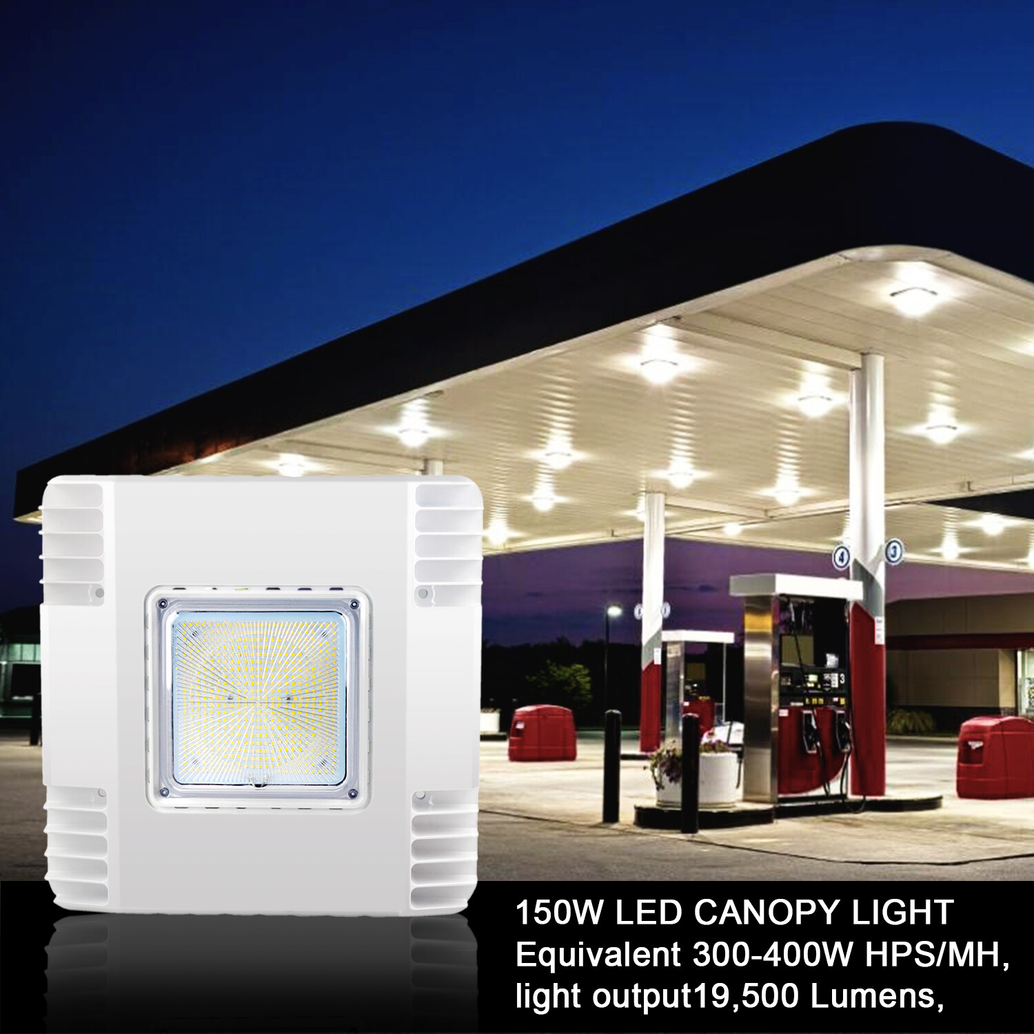 8Pack 150W LED Canopy Light Parking Lot Gas Station Lamp IP65 21000LM 5700k UL