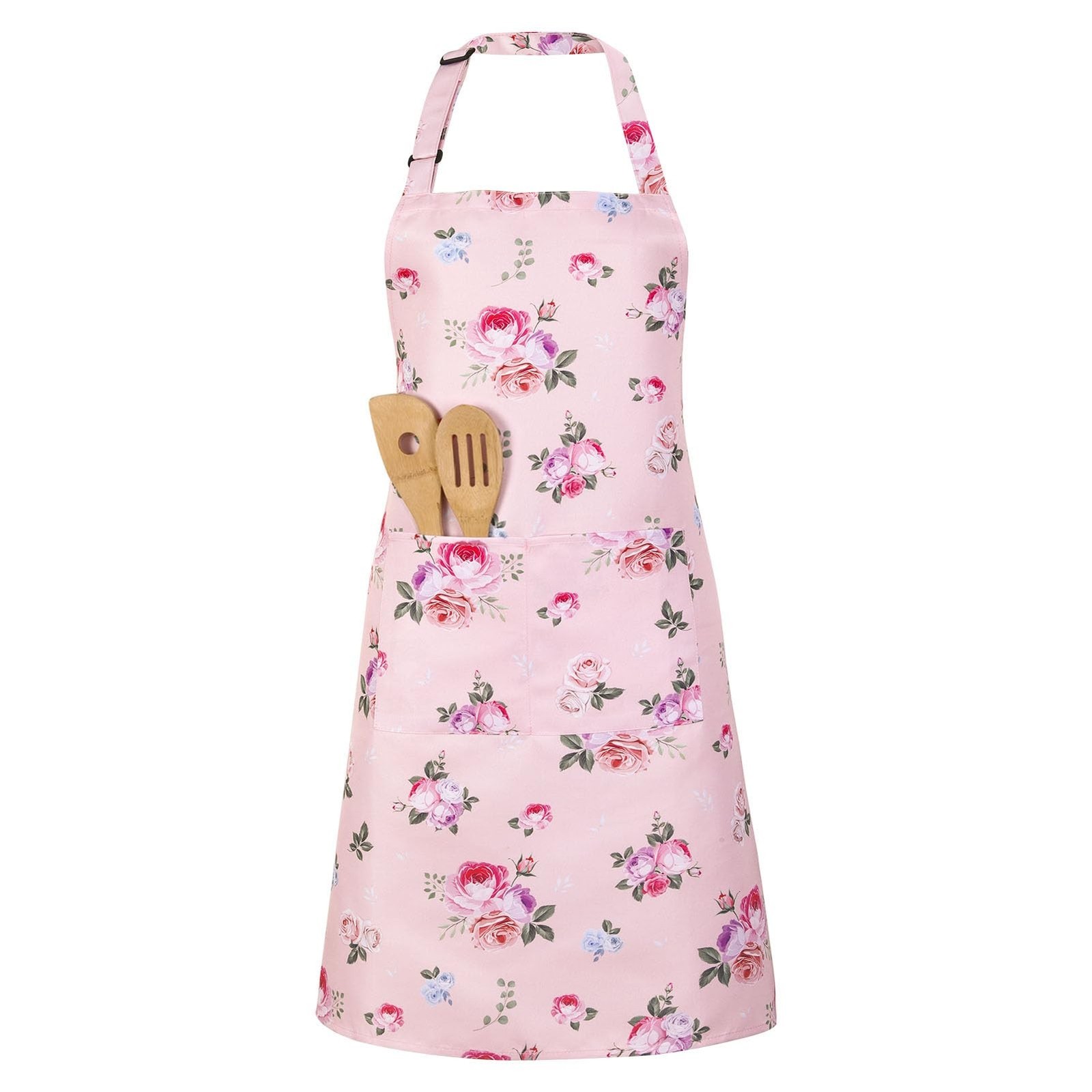 Floral Apron for Women, Adjustable Kitchen Aprons with 2 Pockets Vintage Cute…