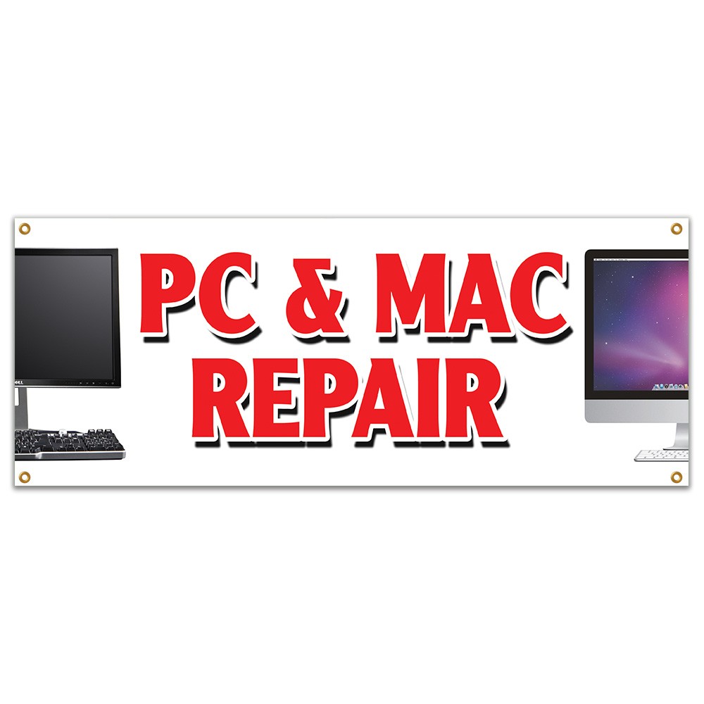 PC & MAC REPAIR BANNER SIGN computers laptop smartphone netbooks PC’s
