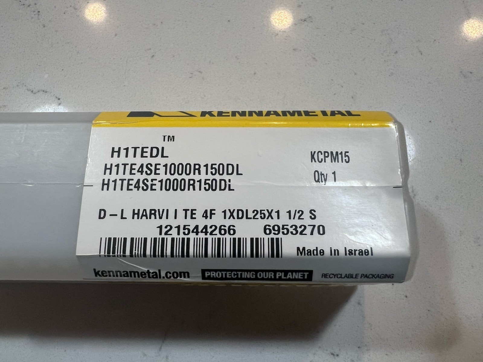 KENNAMETAL 6953270 Square End Mill D-L HARVI I TE 4F 1XDL25X1 1/2 S
