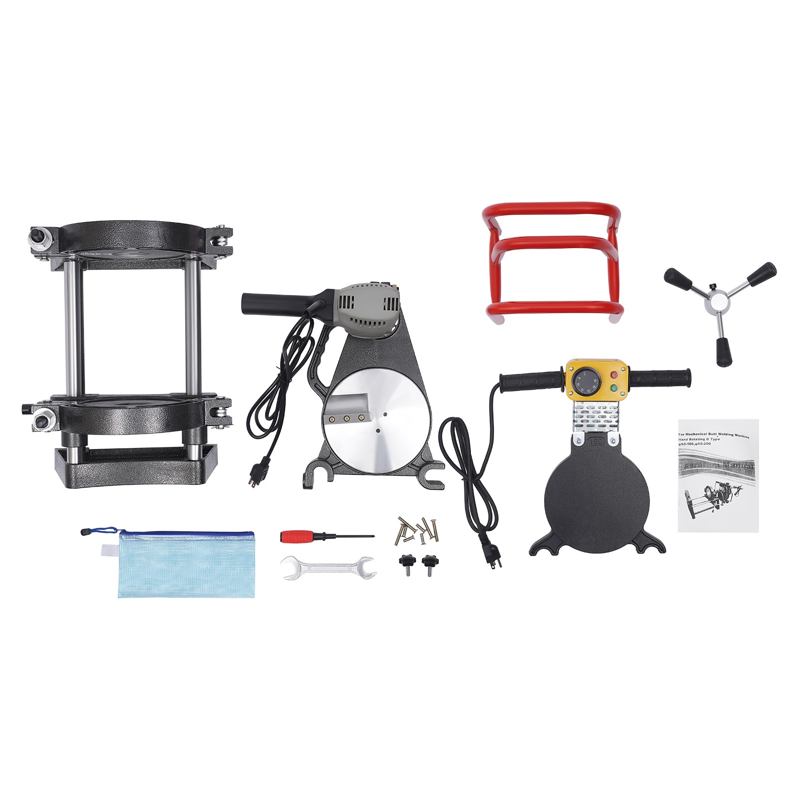 Pipe Fusion Welder 2 Clamps 63-200mm Manual PP PE HDPE Pipe Butt Welding Machine
