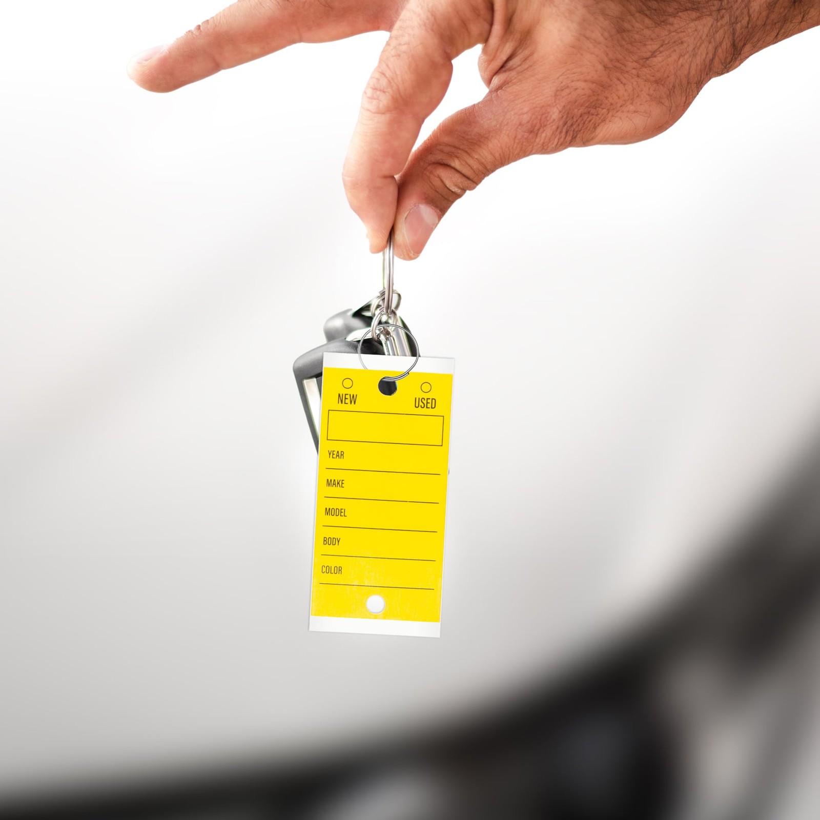 Yellow Self Laminated Car Key Tags For Dealership Lot Vehicle RV 250 PCS