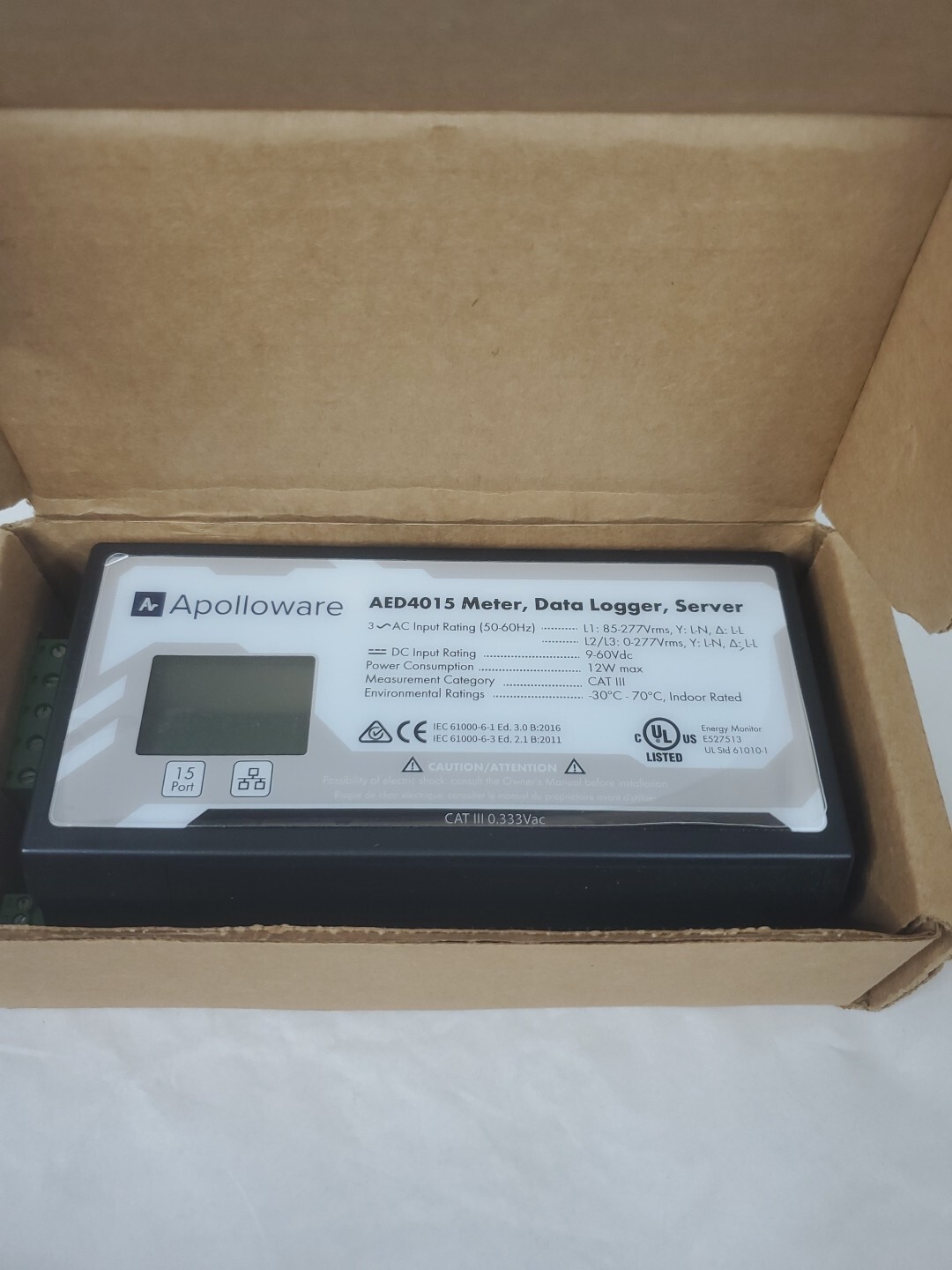 Apolloware/ eGauge Core EG4015 CAT III 0.333 , 277 vac