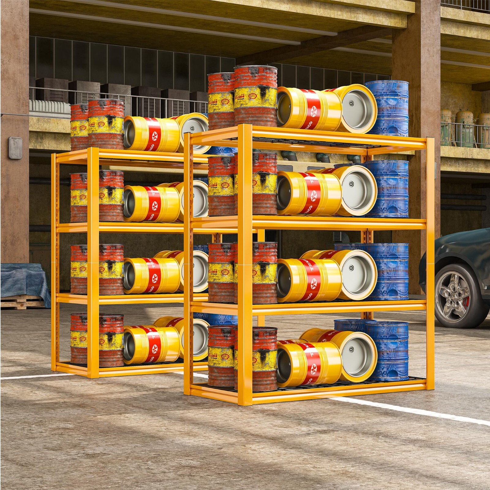 1Pcs Garage Shelving Heavy Duty Storage Shelves for Warehouse Basement,Yellow