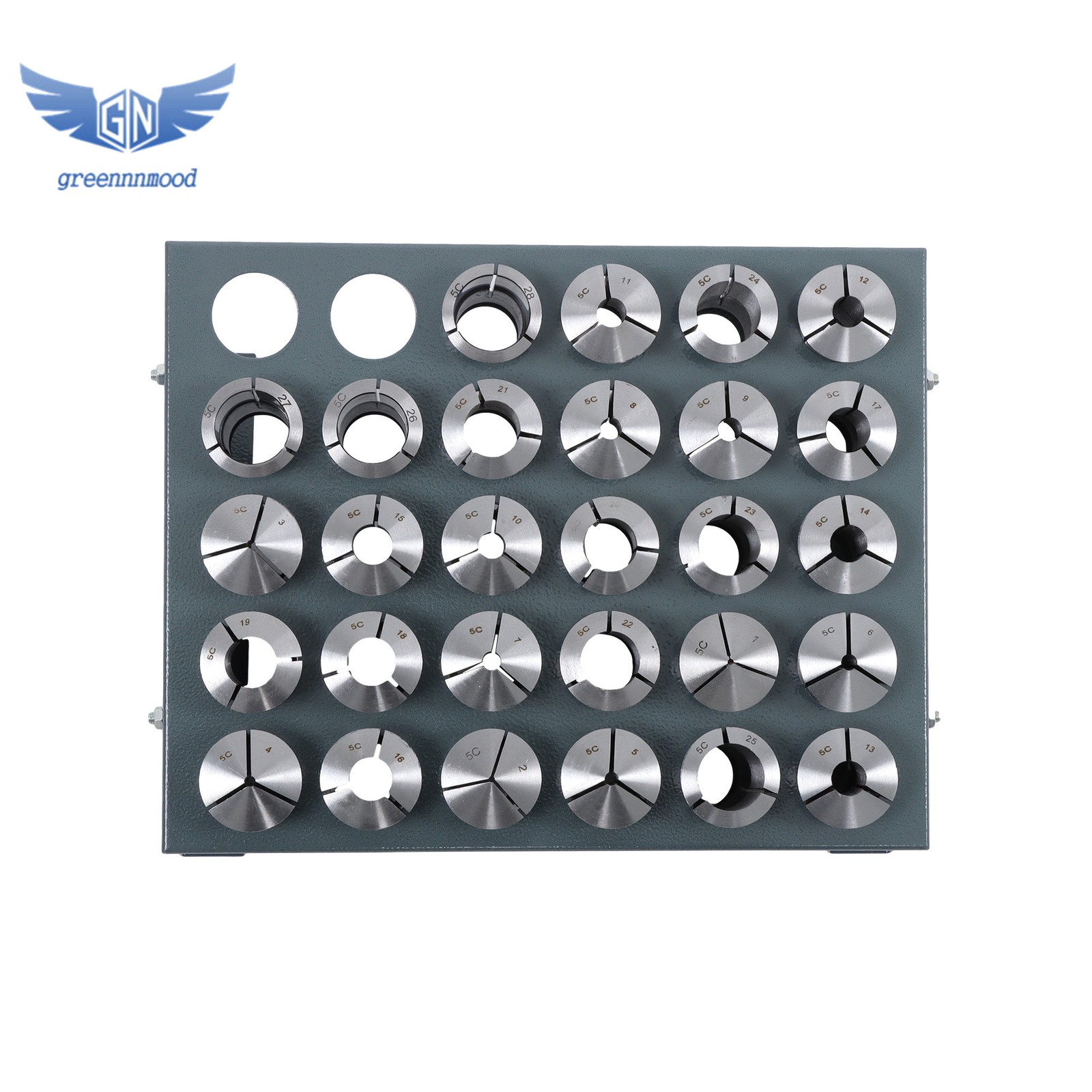 28 Pcs Precision Metric 5-C Collet Set with Rack 1mm TO 28mm 5C