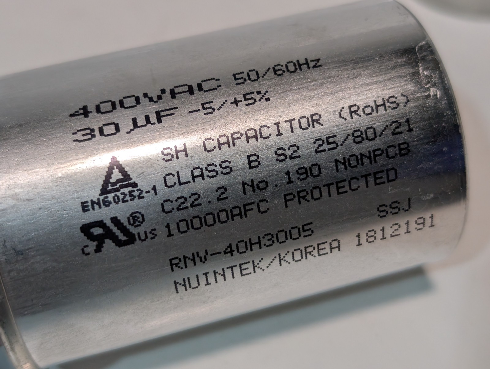 (2) Capacitors: Stryker Medical 59-780/Emerson K037A223733; SH RNV-40H3005, 30μF