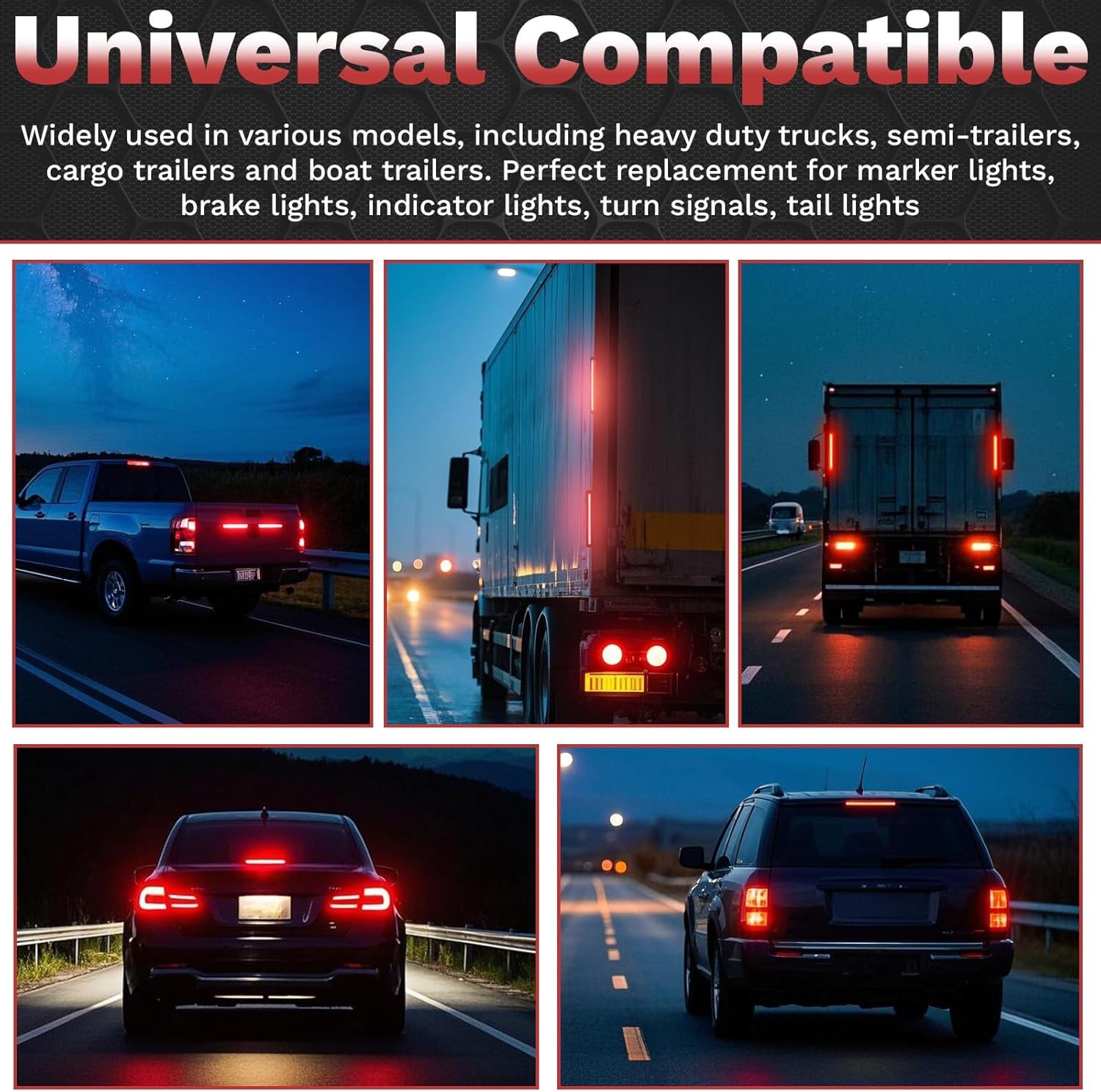 2 PCS Led Trailer Tail Light Bar, 10 Inch 15 Red Led Brake Color: Red – 2 PCS