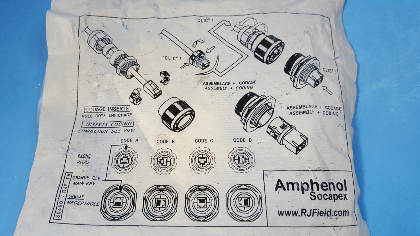 ONE- Modular Coupler Connector Jack, RJFTV7PEM1G, AMPHENOL, 8p8c(RJ45)To Jack