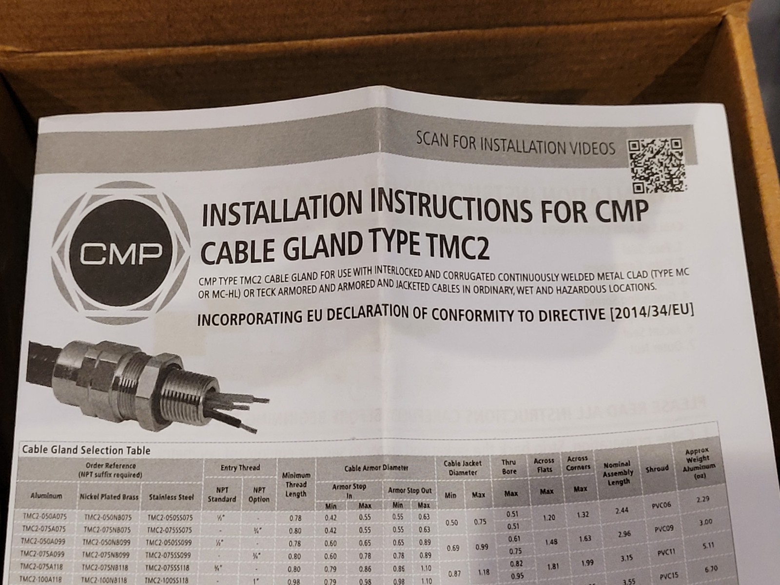 CMP TMC2-250A272 2-1/2″ NPT HAZARDOUS LOCATION for MC/MCHL TECK CABLE CONNECTOR