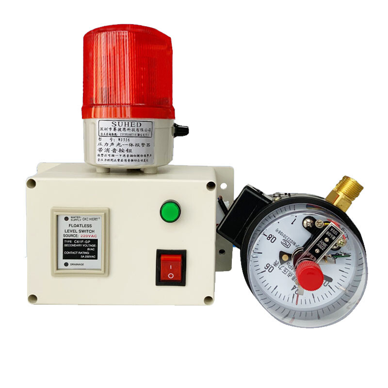 105dB High/Low Air Pressure Alarm Water Oil Pressure Sound Light Alarm 24V/220V