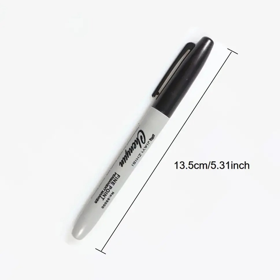 12pcs Black Permanent Marker Pens Fine Tip Waterproof Quick Dry Ink**