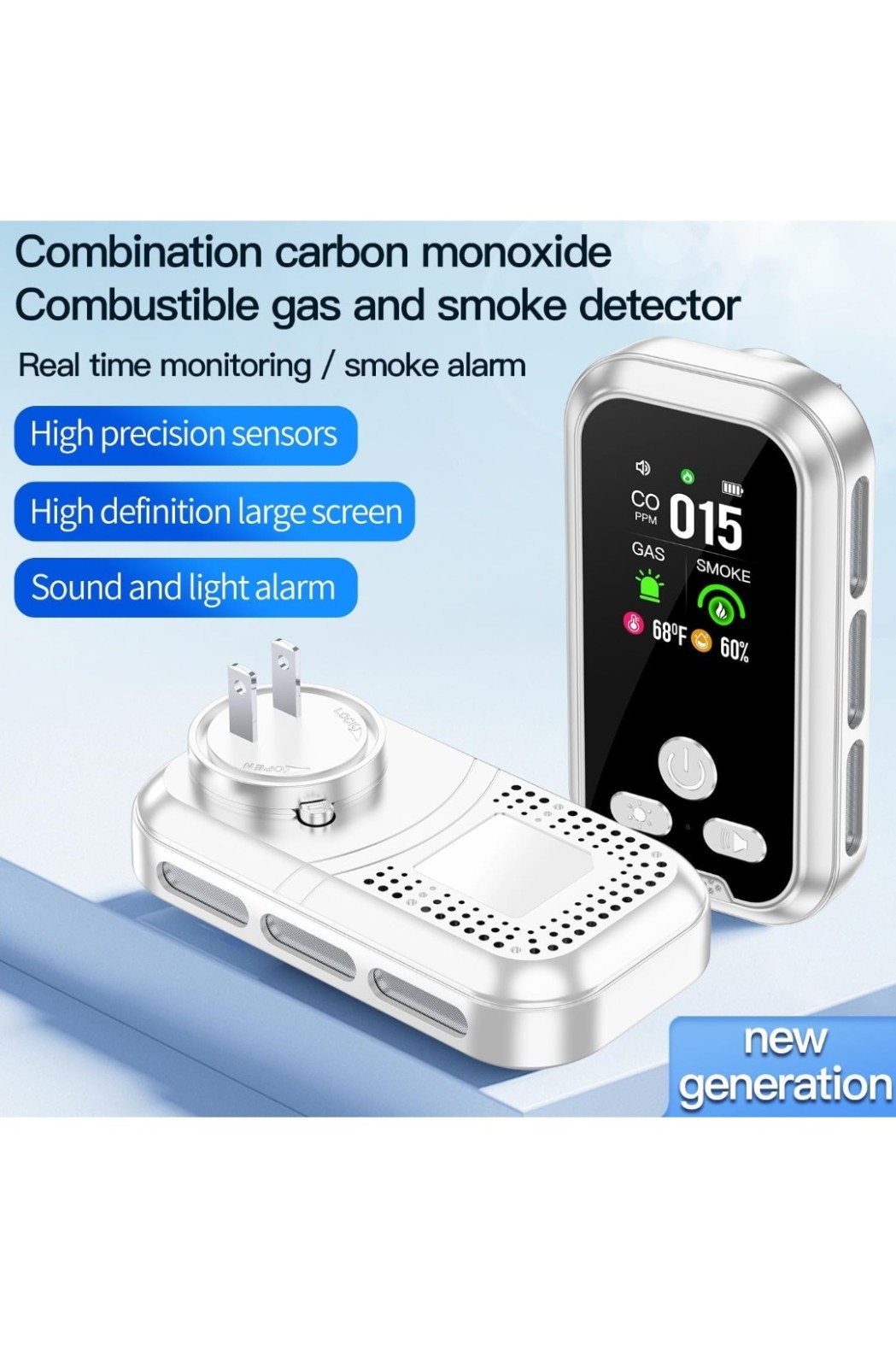 Gedsffati HD11-CGS Combined Smoke Combustible Gas And Carbon Monoxide Alarm
