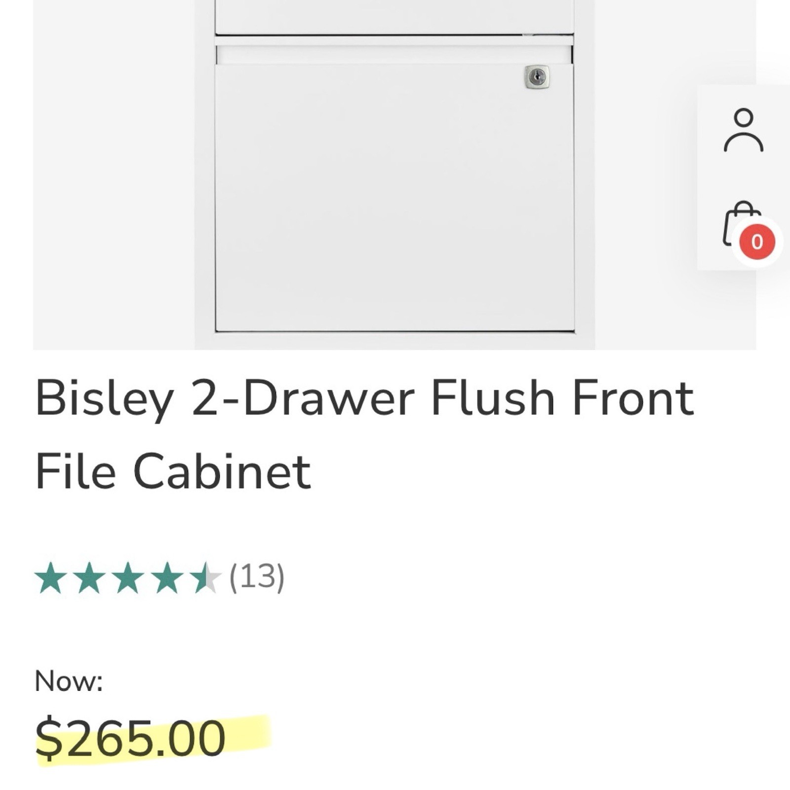 Bisley 2 Drawer Locking Metal Vertical File Cabinet – Powder Coated White – NEW