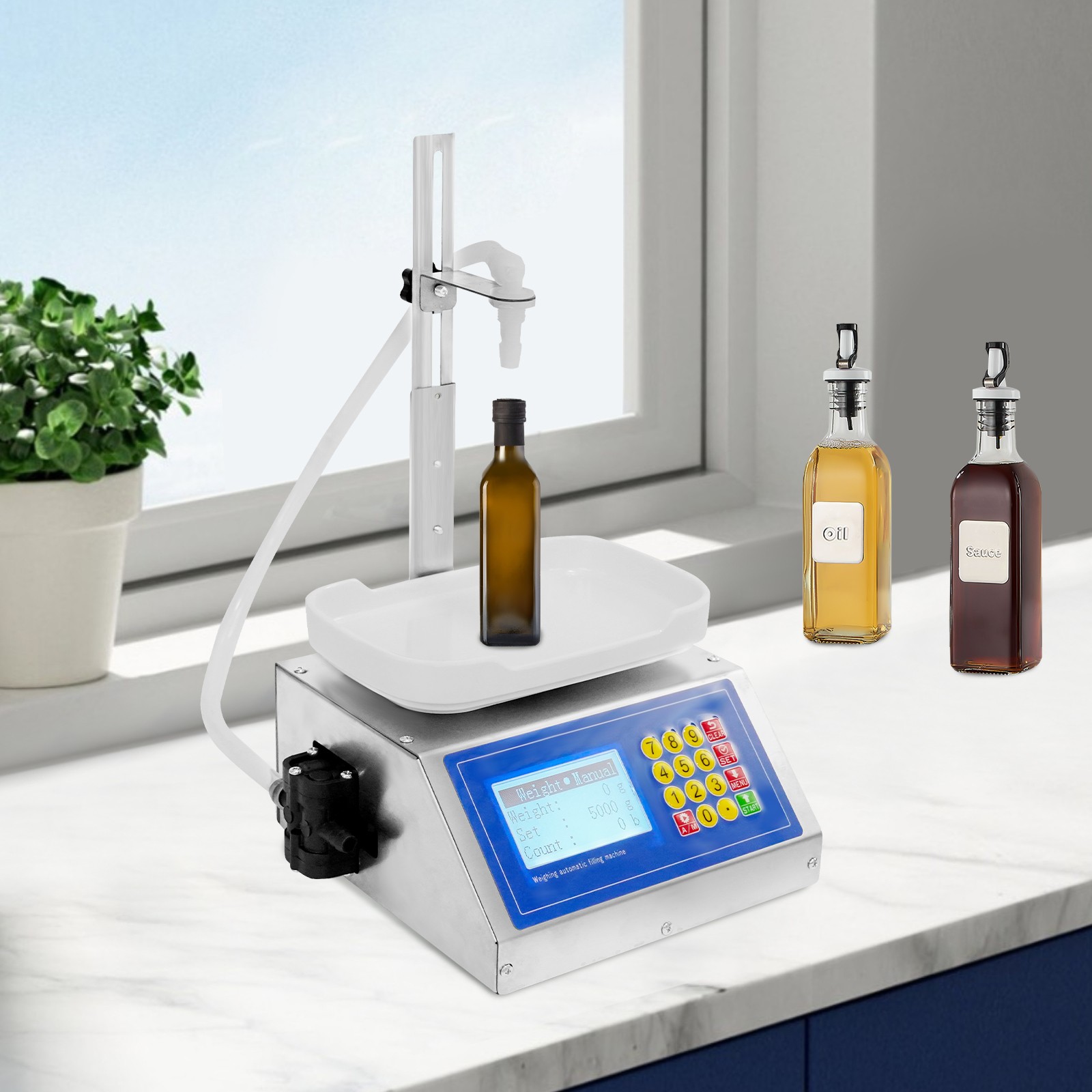 8g-3kg Automatic Weighing Quantitative Liquid Filling Machine 3.2L/0.7Gal/min