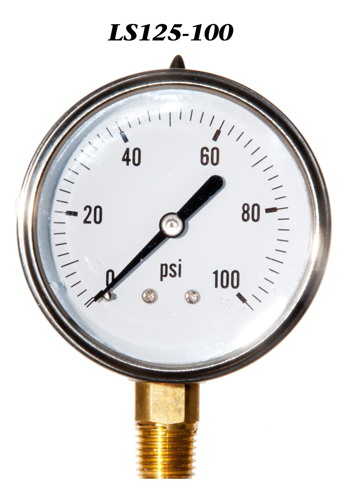 Pressure Gauge 0-100 PSI, Liquid Filled 2.5” Stainless Steel 1/4″ NPT LM