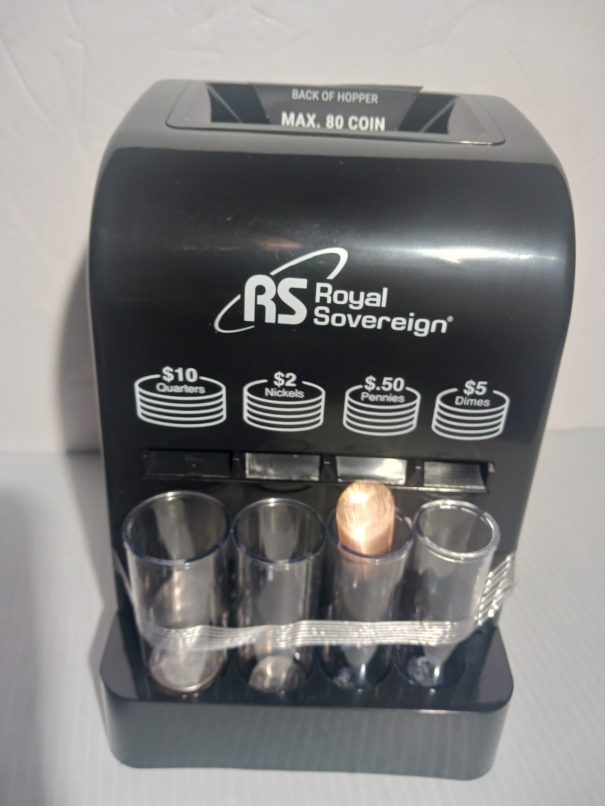 Royal Sovereign Battery Operated Coin Sorter (DCB-175B),Black Tested