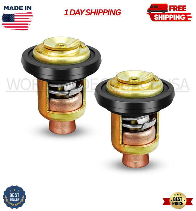 2Pcs 50C 122F Outboard Engine Thermostat 3-250HP 2 Stroke Replaces 6E5-12411-00
