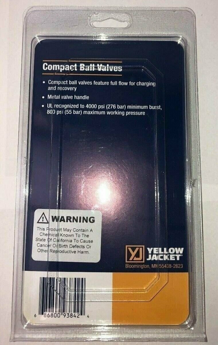 Yellow Jacket 93842 1/4″ Compact Ball Valve 45° 3 Pack