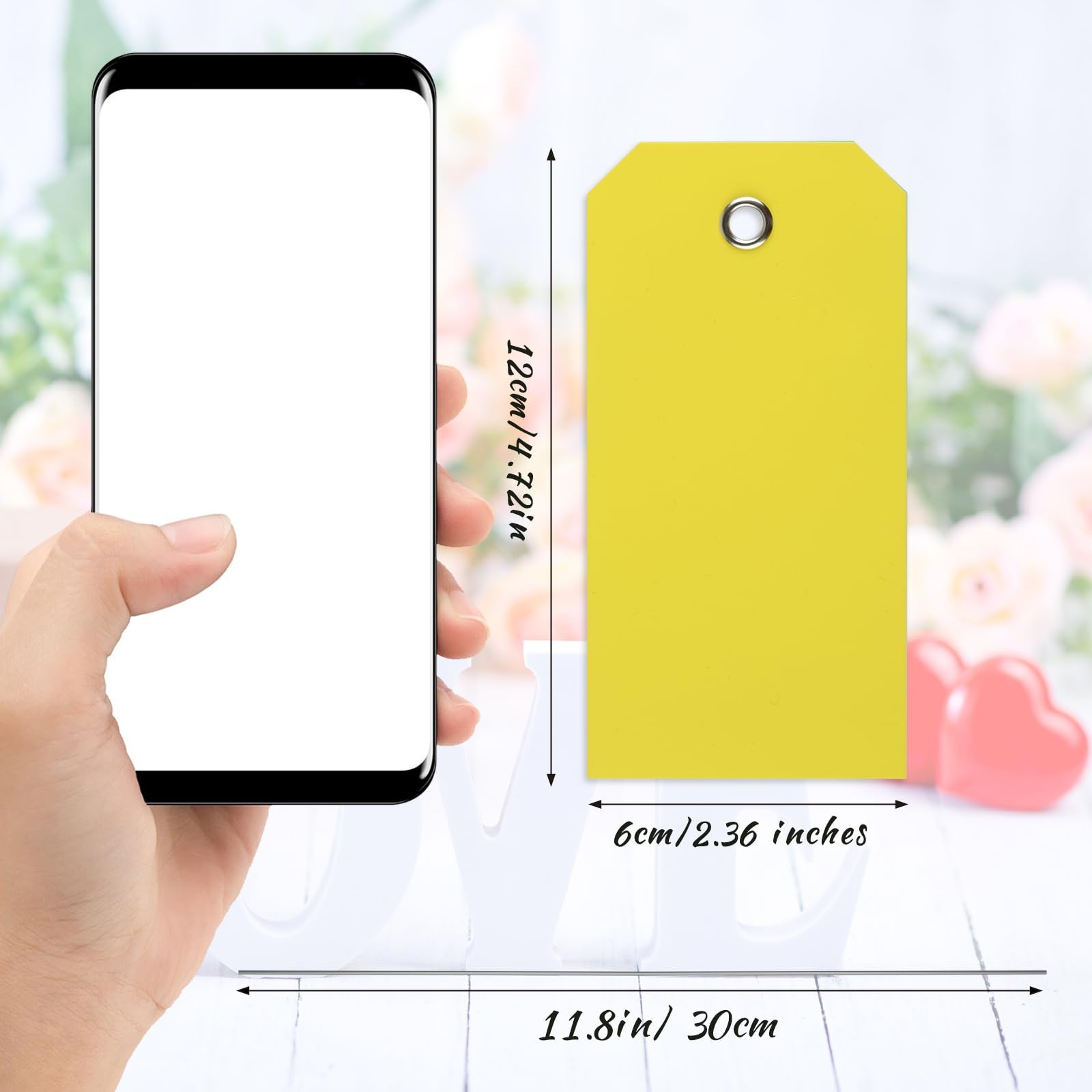 Yellow Shipping Tags with String Waterproof Labels 4 3/4 x 2 3/8 in 60 Pcs