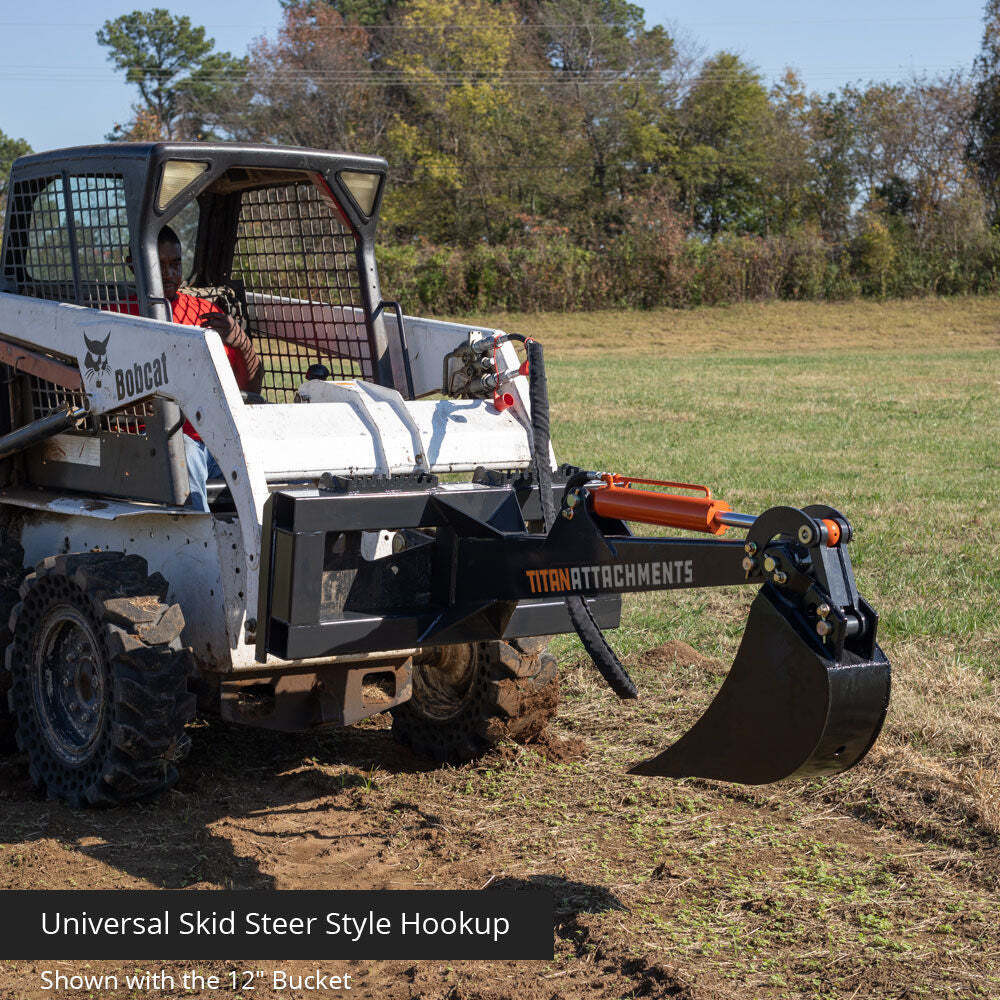 Titan Attachments Skid Steer Fronthoe 8″ Bucket, Excavator Attachment